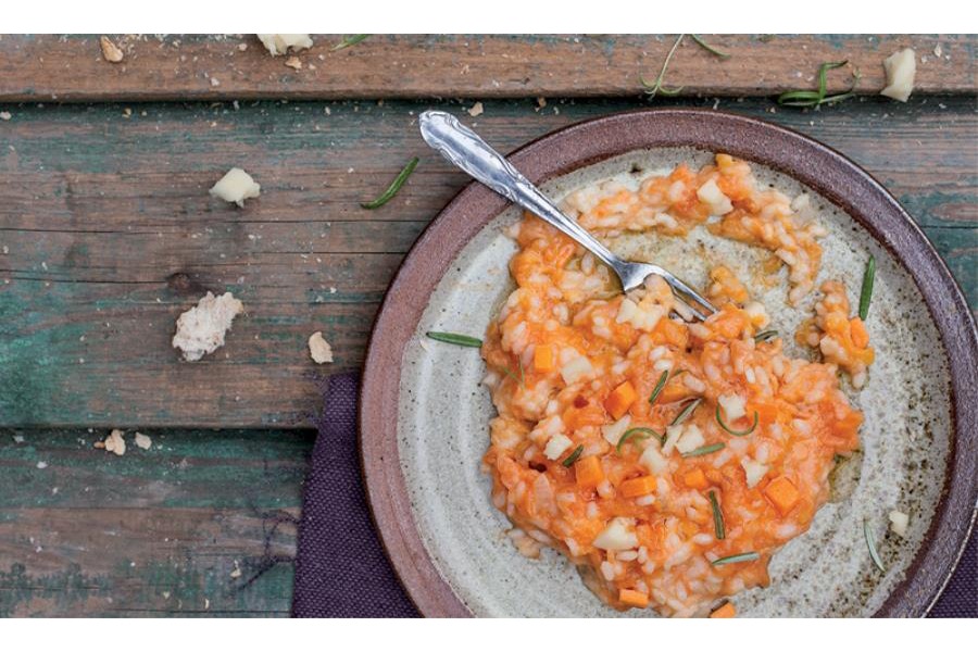 Risotto di zucca mantovana con Montasio Dop