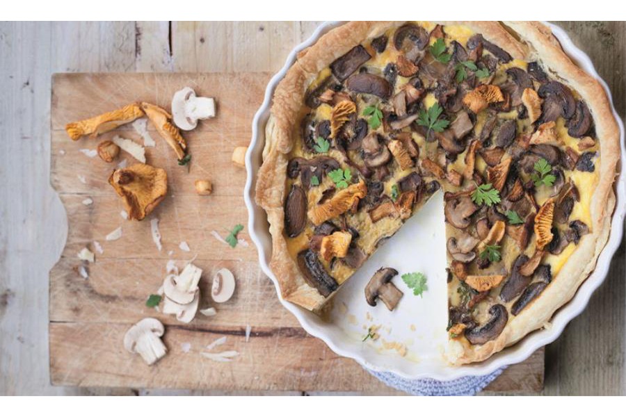 Sfoglia ripiena ai funghi con lardo di Colonnata
