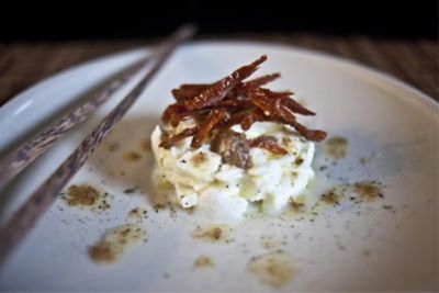 Stracciata di mozzarella di bufala con pomodori secchi di Calabria  alt