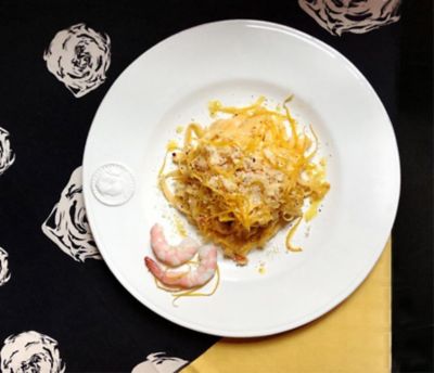 Tagliolini arancia, gamberi e peperoncinoalt