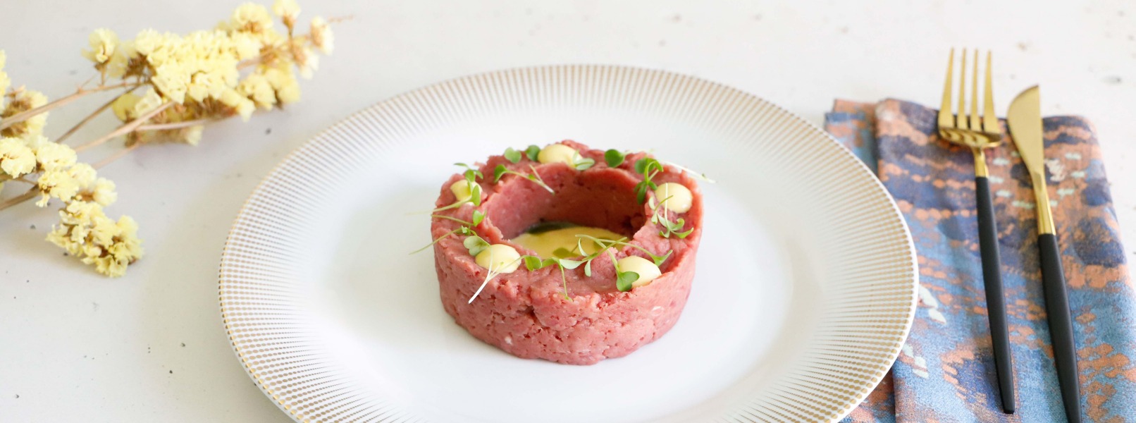 tartare di manzo senape e miso