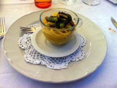 Troccoli al fior di zucca e pistilli di zafferanoalt