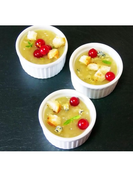 Zuppetta francese con cipolla e crostini di baguette
