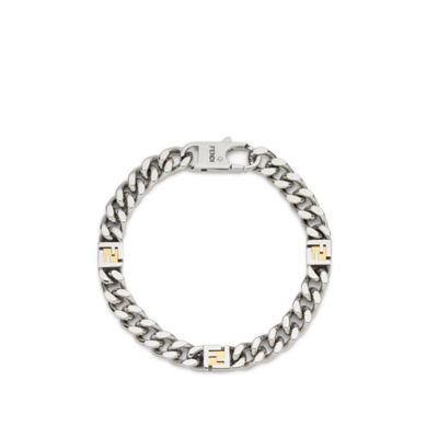 FFキューブ ブレスレット シルバー＆ゴールド仕上げ シルバー