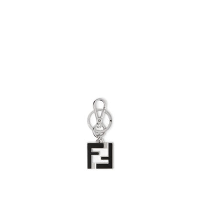 FFスクエア キーホルダー シルバー仕上げ ブラック | Fendi
