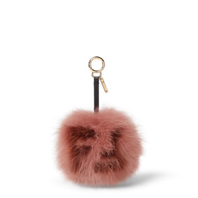 ポンポンチャーム ファー ピンク | Fendi