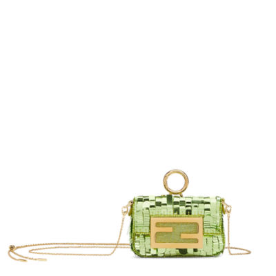 Fendi Nano Baguette Purple Sequin Charm