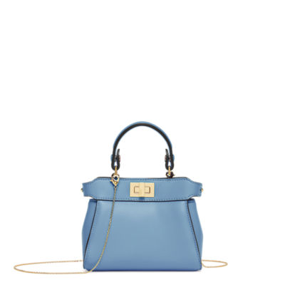 Nano Peekaboo Blue nappa leather miniature bag Fendi