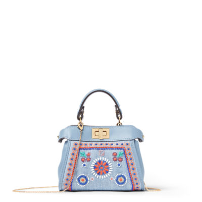 FENDIナノピーカブー ナノ ピーカブー デニム ライトブルー | Fendi