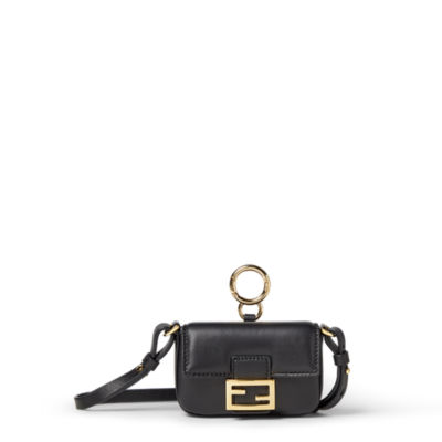 フェンディ　チャーム ナノ バゲット チャーム レザー ブラック | Fendi