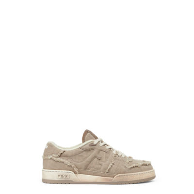 Fendi FF Beige Canvas Snakers (7 US)