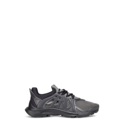 Fendi Tag Sneakers - Black technical mesh running sneakers | Fendi