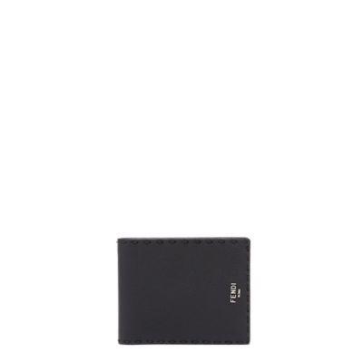 Selleria Wallet - Black leather bi-fold wallet | Fendi