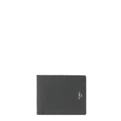コインケース付き二つ折り財布 - グレーレザー 二つ折り財布 | Fendi