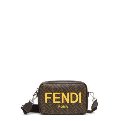 FENDI FF Fabric Crossbody Camera Bag Tan