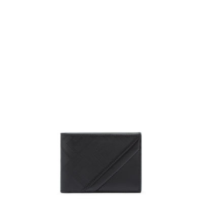 Fendi Shadow Diagonal Fendi Credit Card Holder in Leather