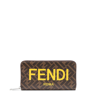 コンチネンタル財布 - ブラウンファブリック財布 | Fendi