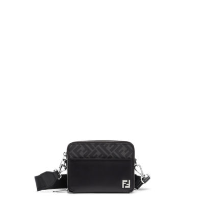 Squared FF Camera Case Organizer - Black leather and FF bag | Fendi