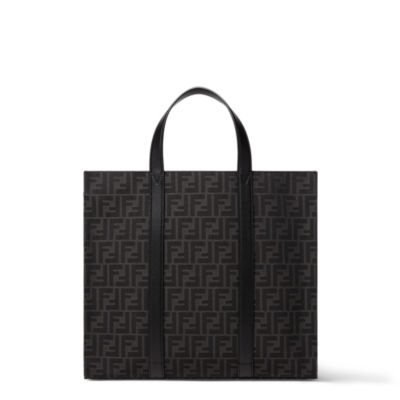 Fendi Ff Jacquard Medium Shoulder Bag in Black for Men