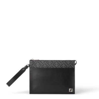 ショルダーバッグ VARIOUS SERIES WALLET CLUTCH BAG FF Squared Clutch Fabric Black | Fendi