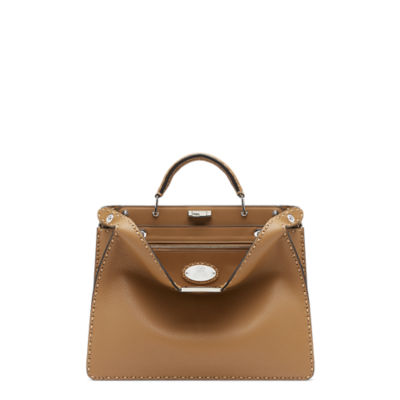 Peekaboo ISeeU Medium Selleria - Beige Selleria leather bag | Fendi