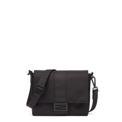 FENDI: Baguette messenger bag in ECONYL® - Black