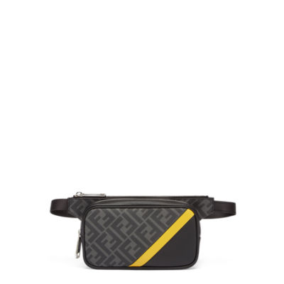 Sac banane Fendi Diagonal Sac banane en tissu FF noir Fendi