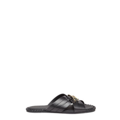 Fendi black shop and white slides