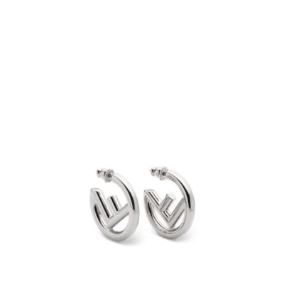 FENDI シルバー フープピアス F Is Fendi Earrings Silver finish Silver | Fendi