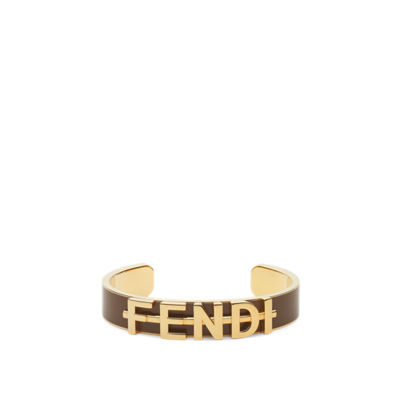 フェンディグラフィ バングル ゴールド仕上げ ブラウン | Fendi