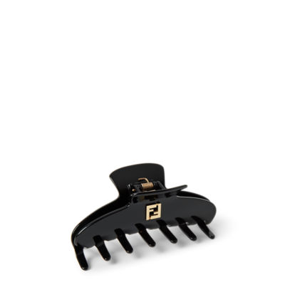 ヘアクリップ ゴールド仕上げ ブラック | Fendi