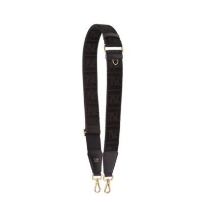 Strap You Black FF jacquard webbing shoulder strap Fendi