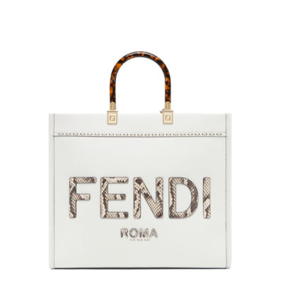Fendi Canvas Shopper Bag - White