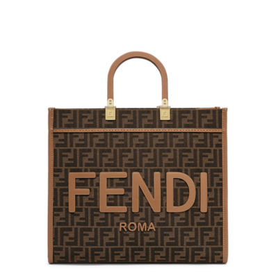 Fendi Sunshine Medium - Brown FF jacquard fabric shopper
