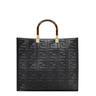 Fendi Sunshine Medium - Black leather shopper