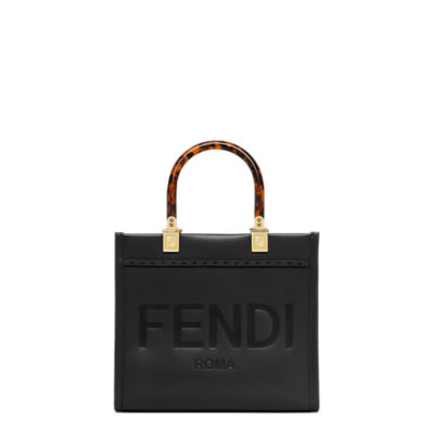 Fendi Sunshine Small - Black leather shopper | Fendi