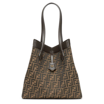 Fendi Origami Large - Brown FF jacquard fabric bag that can be transformed  | Fendi