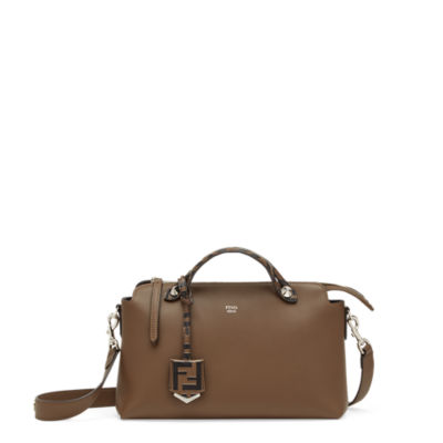 By The Way Medium - Brown leather Boston bag | Fendi
