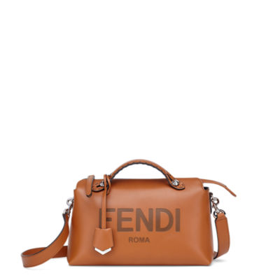 FENDI By The Way Medium Suede Boston Crossbody Bag Brown