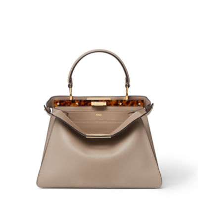 Peekaboo ISeeU Medium - Dove gray calfskin bag | Fendi