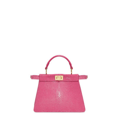 Peekaboo ISeeU Petite Fuchsia stingray leather bag Fendi