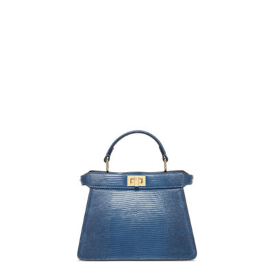 FENDI 最新作 ハンドバッグ ショルダー Peekaboo ISeeU Mini Peekaboo ISeeU Small Leather Blue | Fendi
