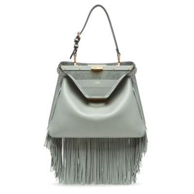 トートバッグ Fendi Peekaboo Soft Medium Peekaboo Soft Medium Leather Gray | Fendi