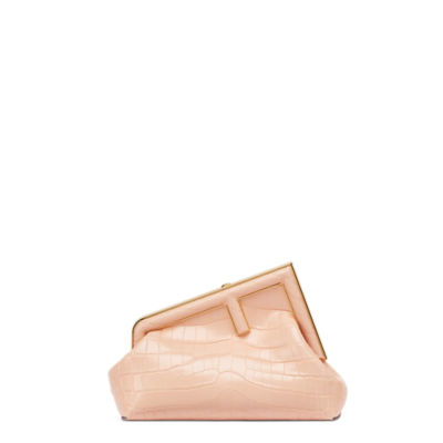 クラッチバッグ FENDI  Fendi Clutches Women Leather Pink/Peach Fendi First Small Precious skin Pink | Fendi