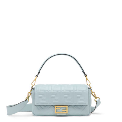 Baguette - Light blue nappa leather bag | Fendi