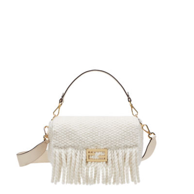 Fendi Knitted Fringe Baguette Bag