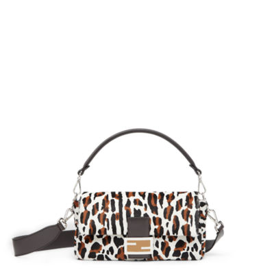 Baguette Re Edition bag in animal print sheepskin Fendi