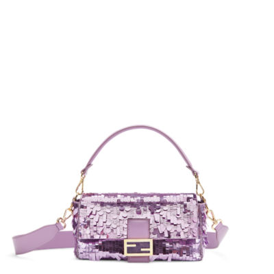 fendi sequin baguette purple