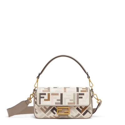 Fendi Mini Baguette Bag In FF Motif Canvas Multicolor