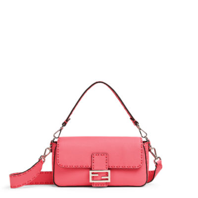 Baguette Pink Selleria bag with oversize topstitching Fendi